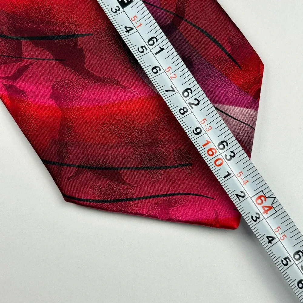 Vintage‎ 2004 J. Garcia Perot's Dream Red Abstract 100% Silk Tie China